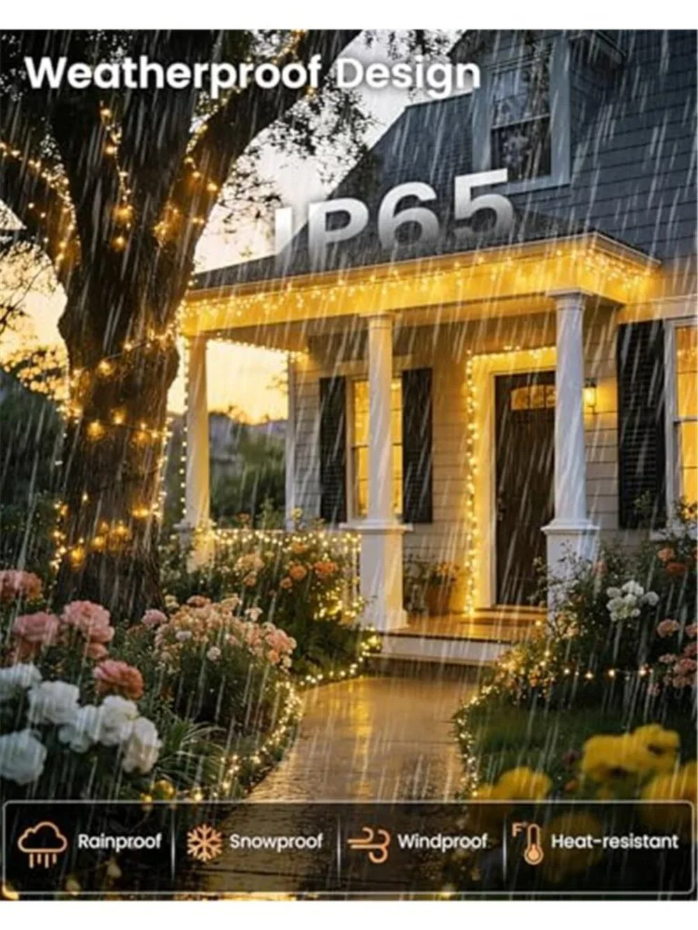 Solar String Lights Outdoor Waterproof LED Christmas Patio Garden Decor